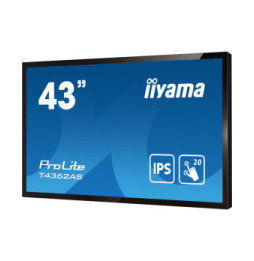 iiyama T4362AS-B1 affichage de messages Écran plat interactif 108 cm (42.5") IPS 500 cd/m² 4K Ultra HD Noir Écran tactile