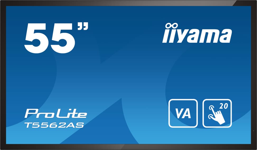 iiyama T5562AS-B1 affichage de messages Écran plat interactif 138,7 cm (54.6") VA 500 cd/m² 4K Ultra HD Noir Écran tactile — image 1