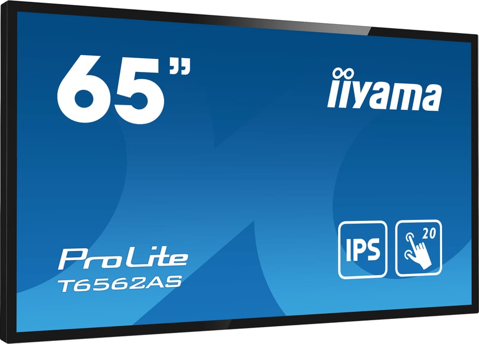 iiyama T6562AS-B1 affichage de messages Écran plat interactif 163,8 cm (64.5") IPS 500 cd/m² 4K Ultra HD Noir Écran tactile — image 2