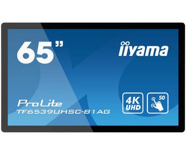iiyama TF6539UHSC-B1AG affichage de messages Écran plat interactif 165,1 cm (65") LCD 500 cd/m² 4K Ultra HD Noir Écran tactile — image 1