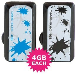 Clé USB DANE-ELEC Wesharebytes 2 x 4GB Ink Splat