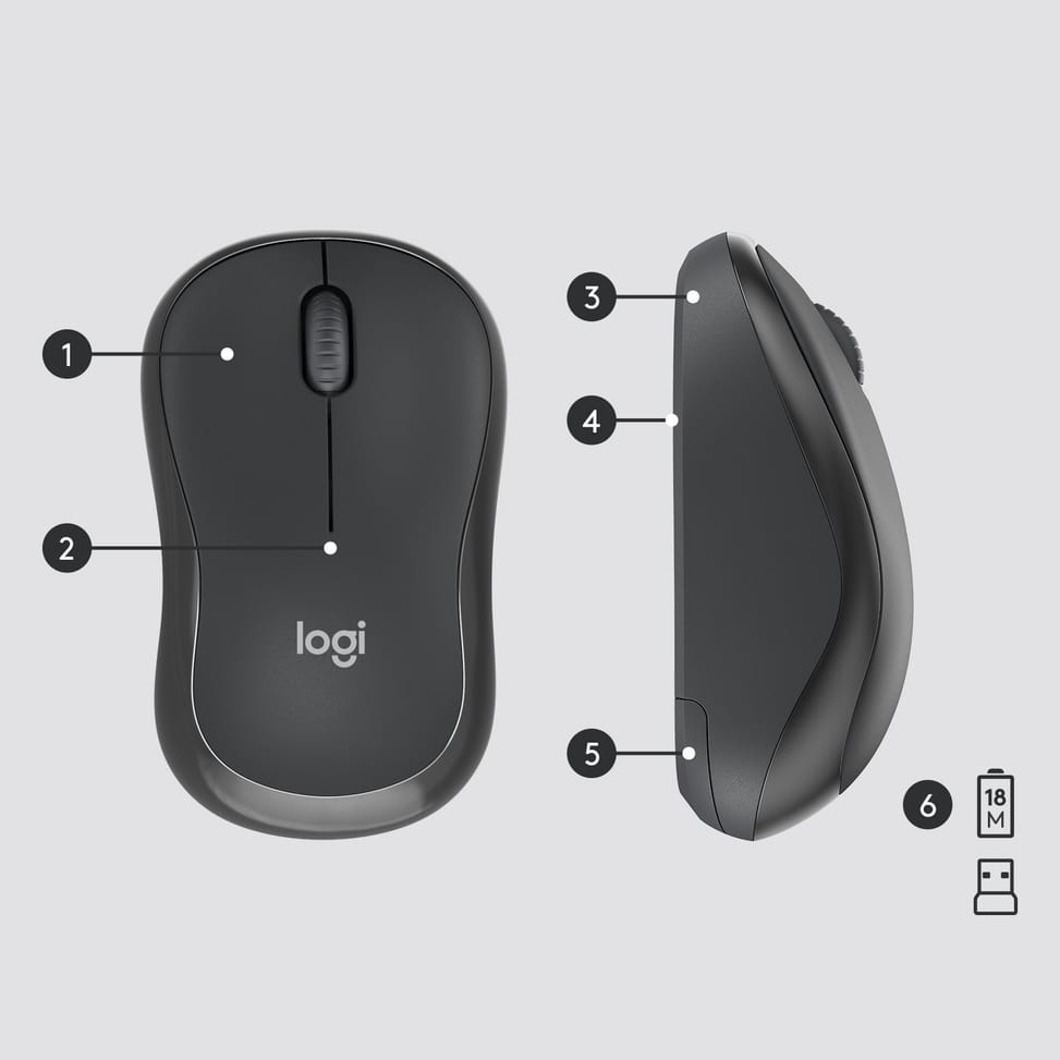 Logitech MK295 Silent Wireless Combo clavier Souris incluse USB QWERTY US International Graphite (920-009800) — image 7
