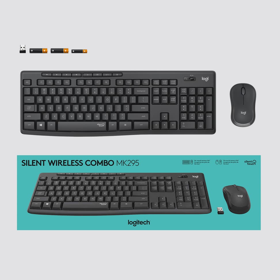 Logitech MK295 Silent Wireless Combo clavier Souris incluse USB QWERTY US International Graphite (920-009800) — image 9