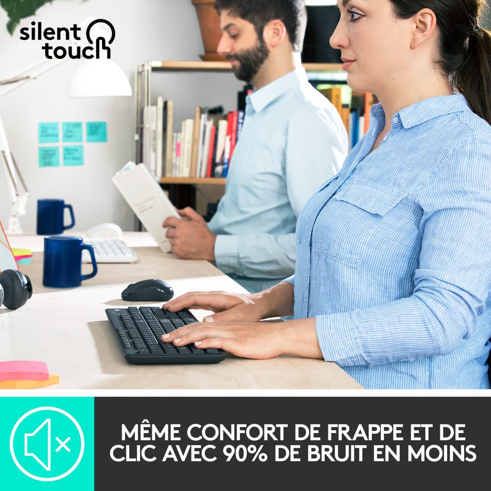 Logitech MK295 Silent Wireless Combo clavier Souris incluse USB QWERTY US International Graphite (920-009800) — image 10
