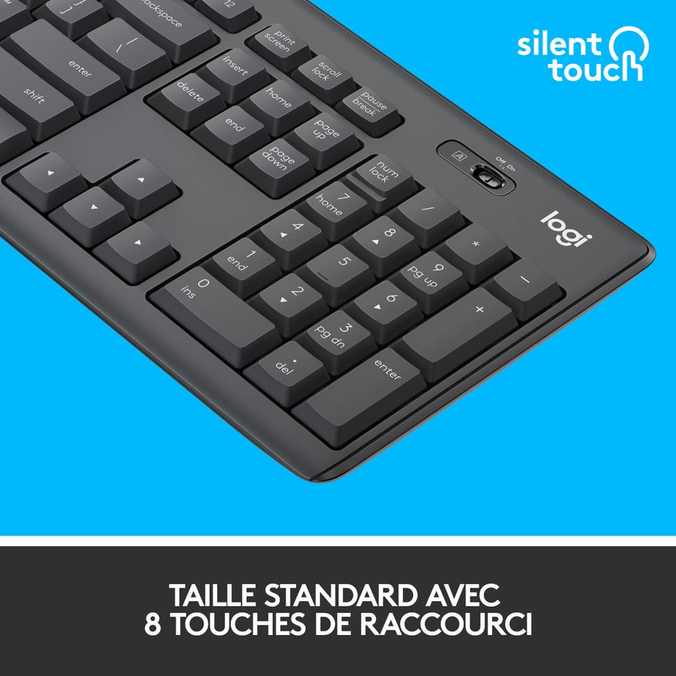 Logitech MK295 Silent Wireless Combo clavier Souris incluse USB QWERTY US International Graphite (920-009800) — image 11