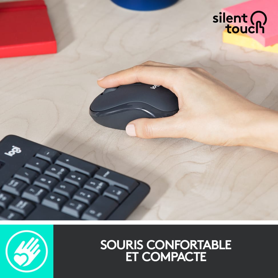 Logitech MK295 Silent Wireless Combo clavier Souris incluse USB QWERTY US International Graphite (920-009800) — image 12