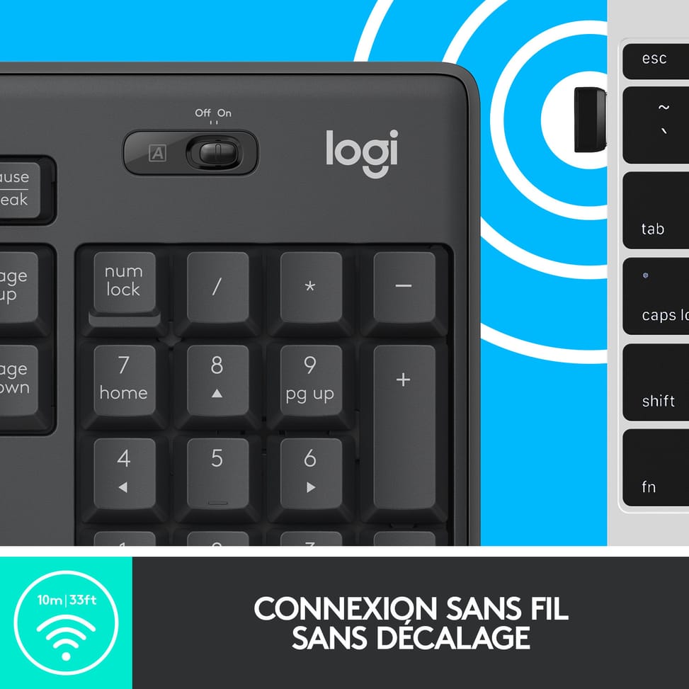Logitech MK295 Silent Wireless Combo clavier Souris incluse USB QWERTY US International Graphite (920-009800) — image 13