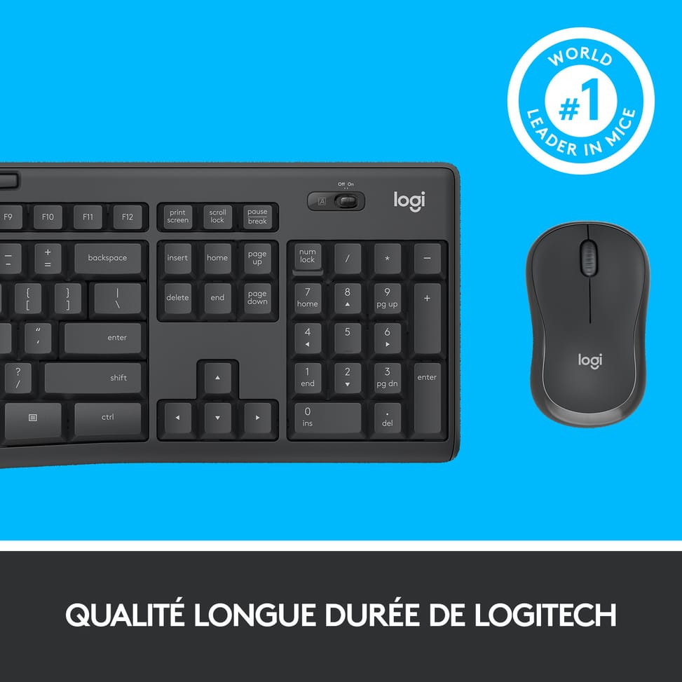 Logitech MK295 Silent Wireless Combo clavier Souris incluse USB QWERTY US International Graphite (920-009800) — image 16