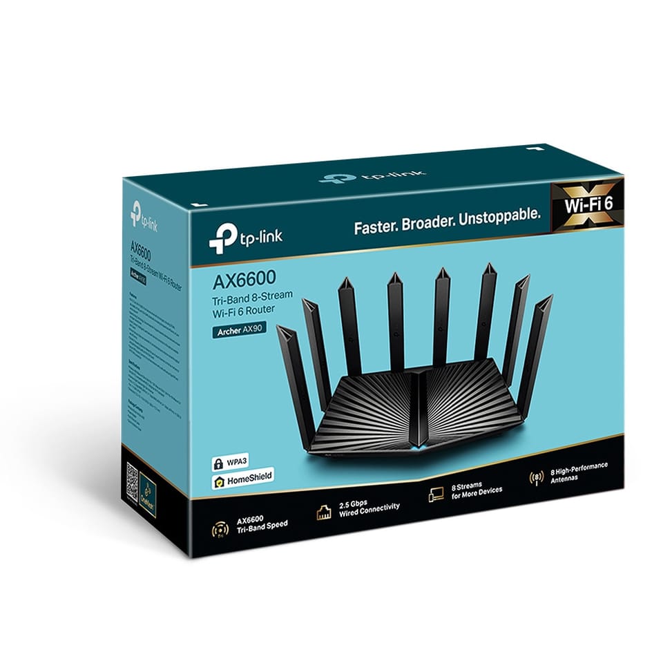 TP-Link Archer AX90 routeur sans fil Multi-Gigabit Ethernet Tri-bande (2,4 GHz / 5 GHz / 5 GHz) Noir (ARCHER AX90) — image 5