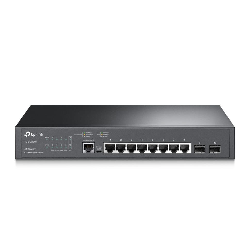 TP-Link TL-SG3210 commutateur réseau Géré L2/L3 Gigabit Ethernet (10/100/1000) 1U Noir (TL-SG3210) — image 1