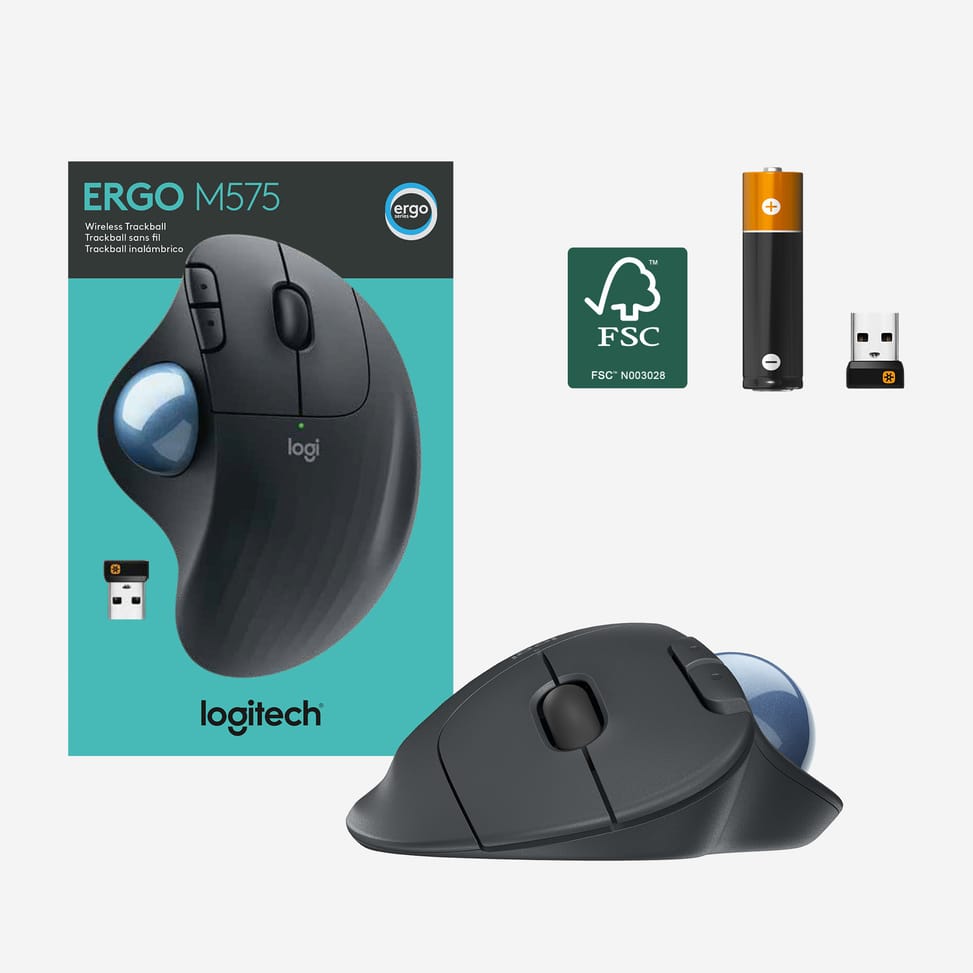 Logitech ERGO M575 Trackball 5 buttons, Bluetooth, Trackball, 400 - 2000 Dpi, 100 x 134 x 48 mm, 145 g (910-005872) — image 15