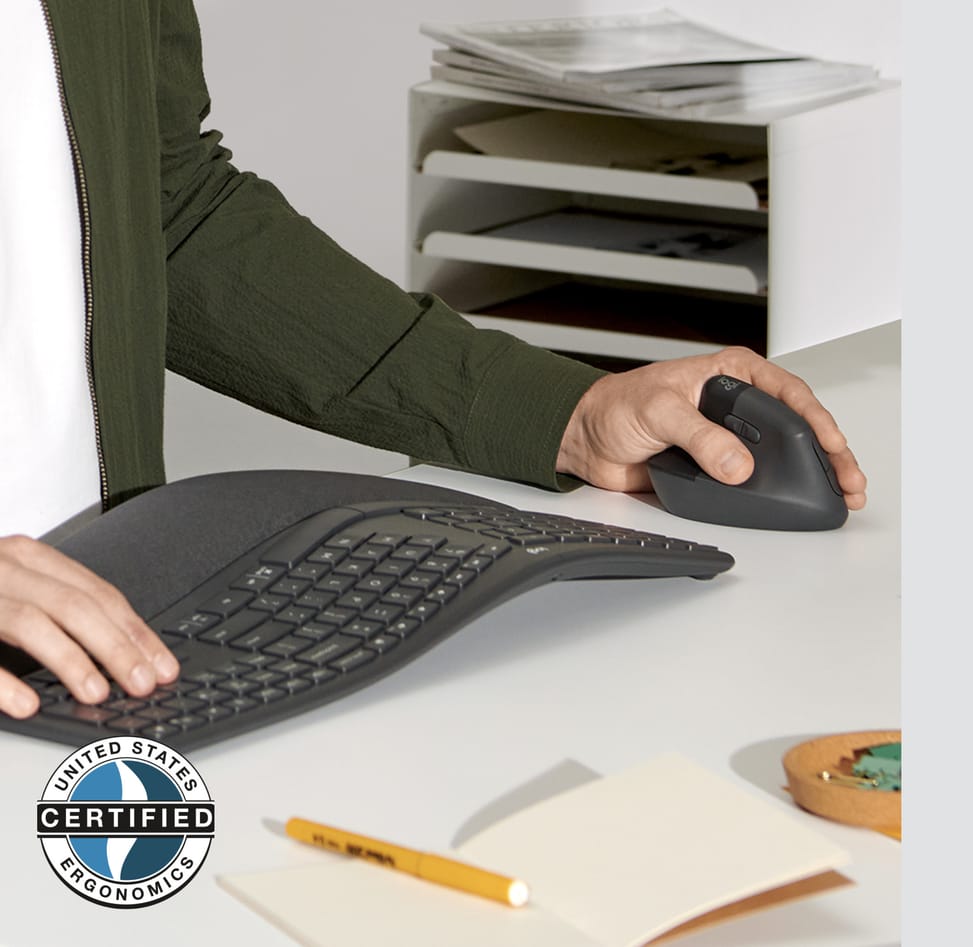 Logitech Lift for Business souris Gauche RF sans fil + Bluetooth Optique 4000 DPI (910-006495) — image 4