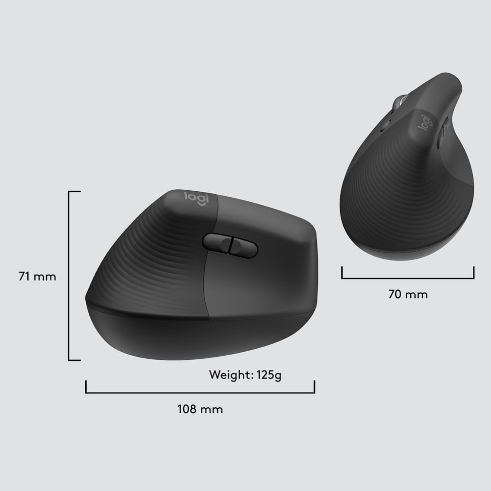 Logitech Lift for Business souris Gauche RF sans fil + Bluetooth Optique 4000 DPI (910-006495) — image 7