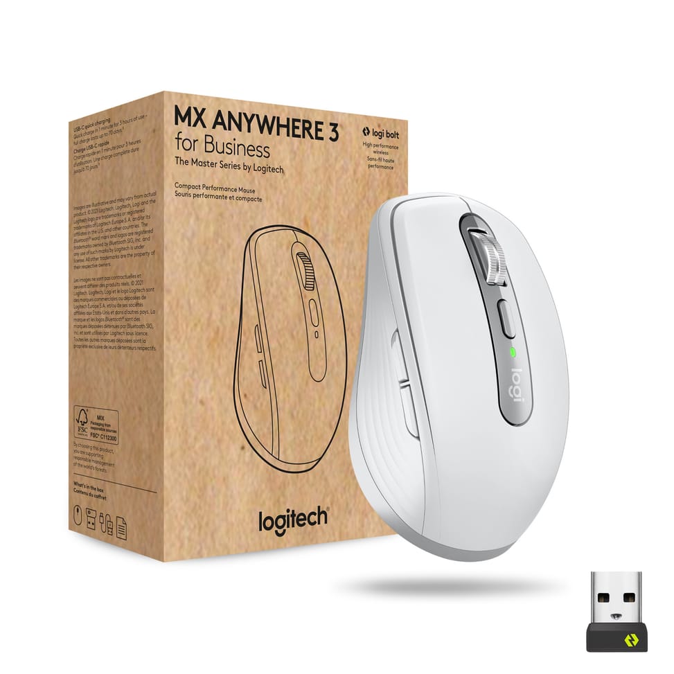 Logitech Anywhere 3 for Business souris Droitier Bluetooth Laser 4000 DPI (910-006216) — image 1