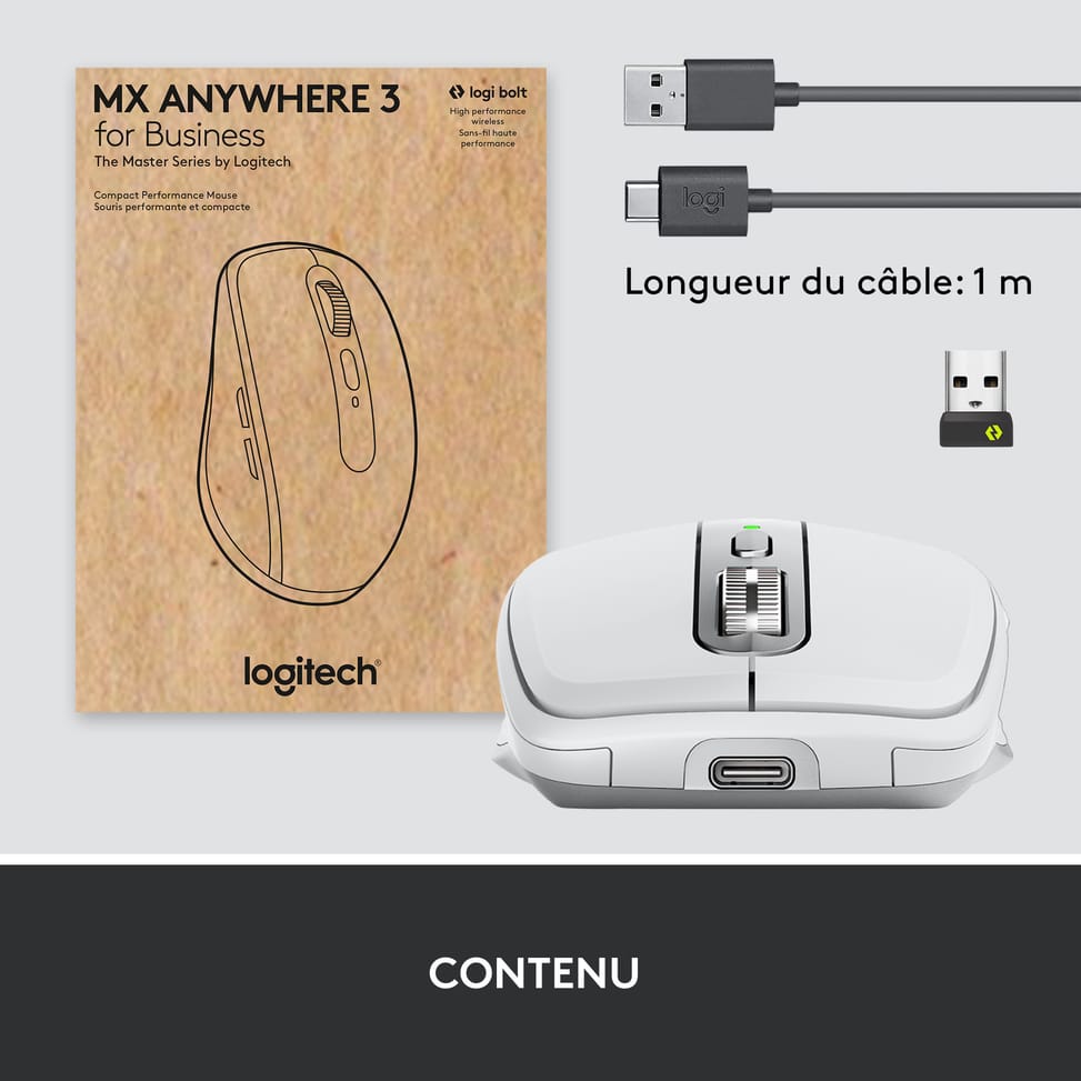 Logitech Anywhere 3 for Business souris Droitier Bluetooth Laser 4000 DPI (910-006216) — image 16