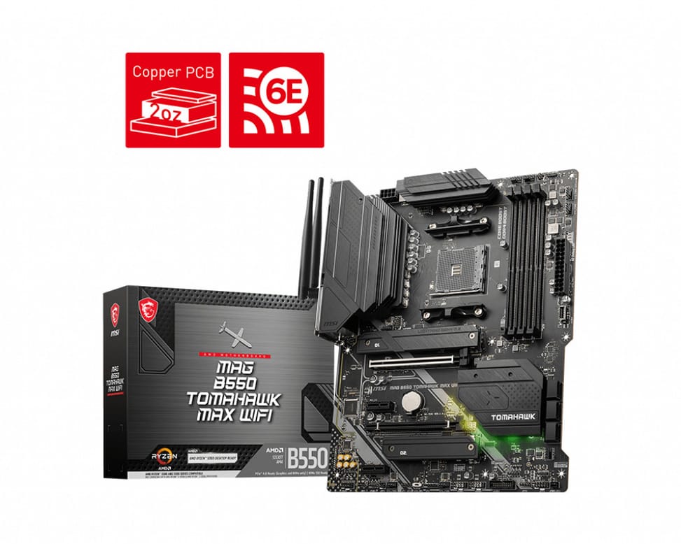 MSI MAG B550 TOMAHAWK MAX WIFI AMD B550 Emplacement AM4 ATX (MAG B550 TOMAHAWK MAX WiFi) — image 1