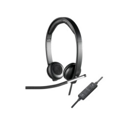 Logitech H650e Casque Avec fil Arceau Bureau/Centre d'appels USB Type-A Noir, Argent (981-000519)