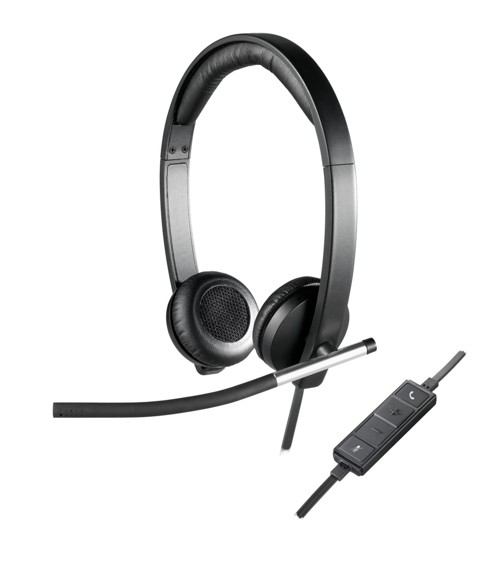 Logitech H650e Wired Headset Headband Office/Call Centre USB Type-A Black, Silver (981-000519) — image 1