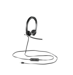 Logitech H650e Casque Avec fil Arceau Bureau/Centre d'appels USB Type-A Noir, Argent (981-000519)