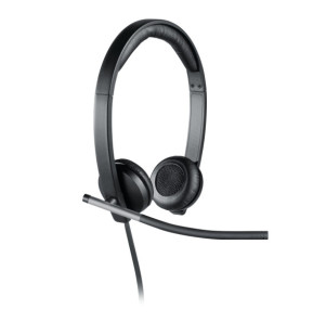 Logitech H650e Casque Avec fil Arceau Bureau/Centre d'appels USB Type-A Noir, Argent (981-000519)