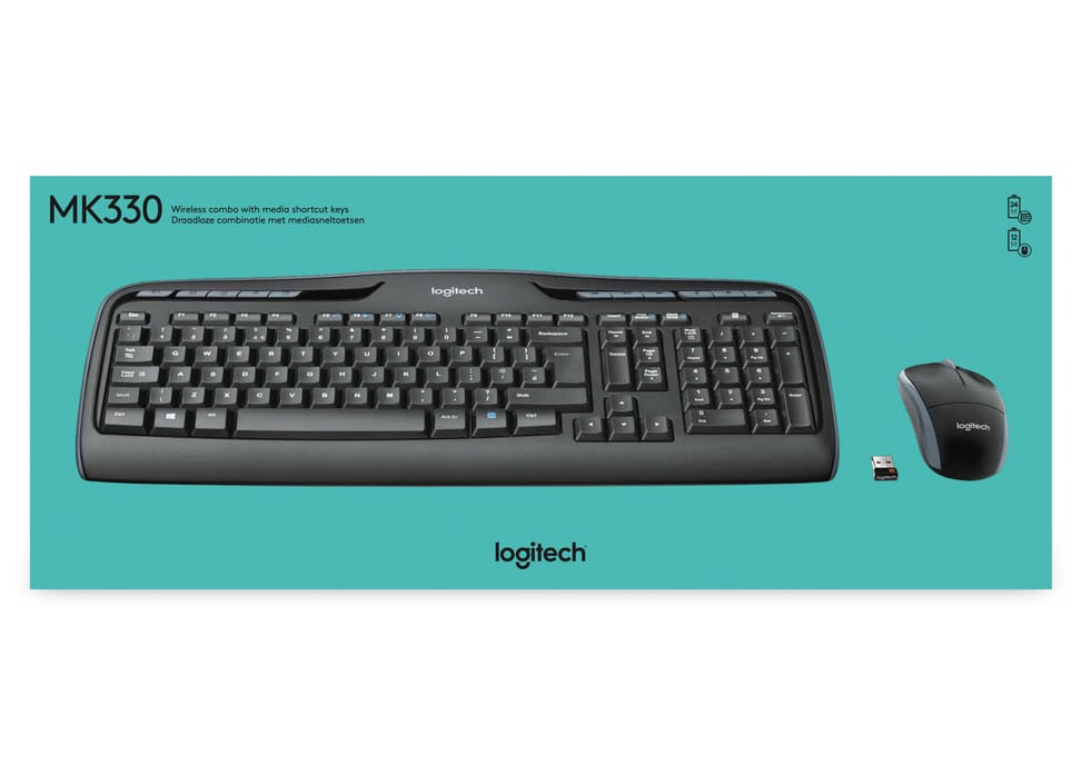 Logitech Wireless Combo MK330 clavier Souris incluse USB QWERTY US International Noir (920-003989) — image 4
