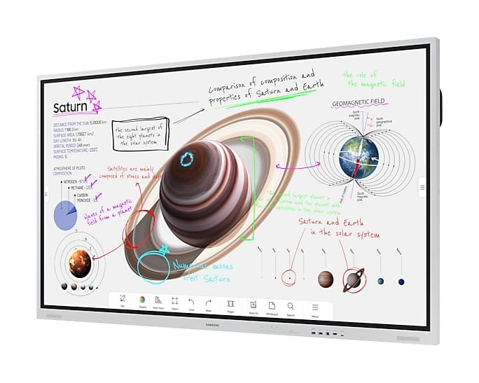 Samsung WM75B tableau blanc interactif et accessoire 190,5 cm (75") 3840 x 2160 pixels Écran tactile Gris USB / Bluetooth — image 5