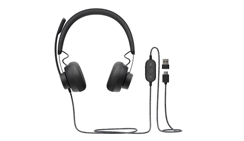 Logitech Zone Wired Headset Headband Calls/Music USB Type-C Graphite (981-000875) — image 1
