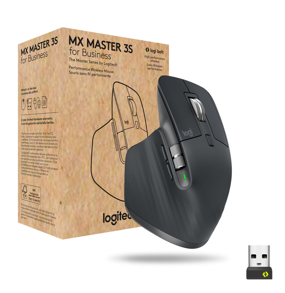 Logitech MX Master 2S - Souris - laser - 7 boutons - sans fil