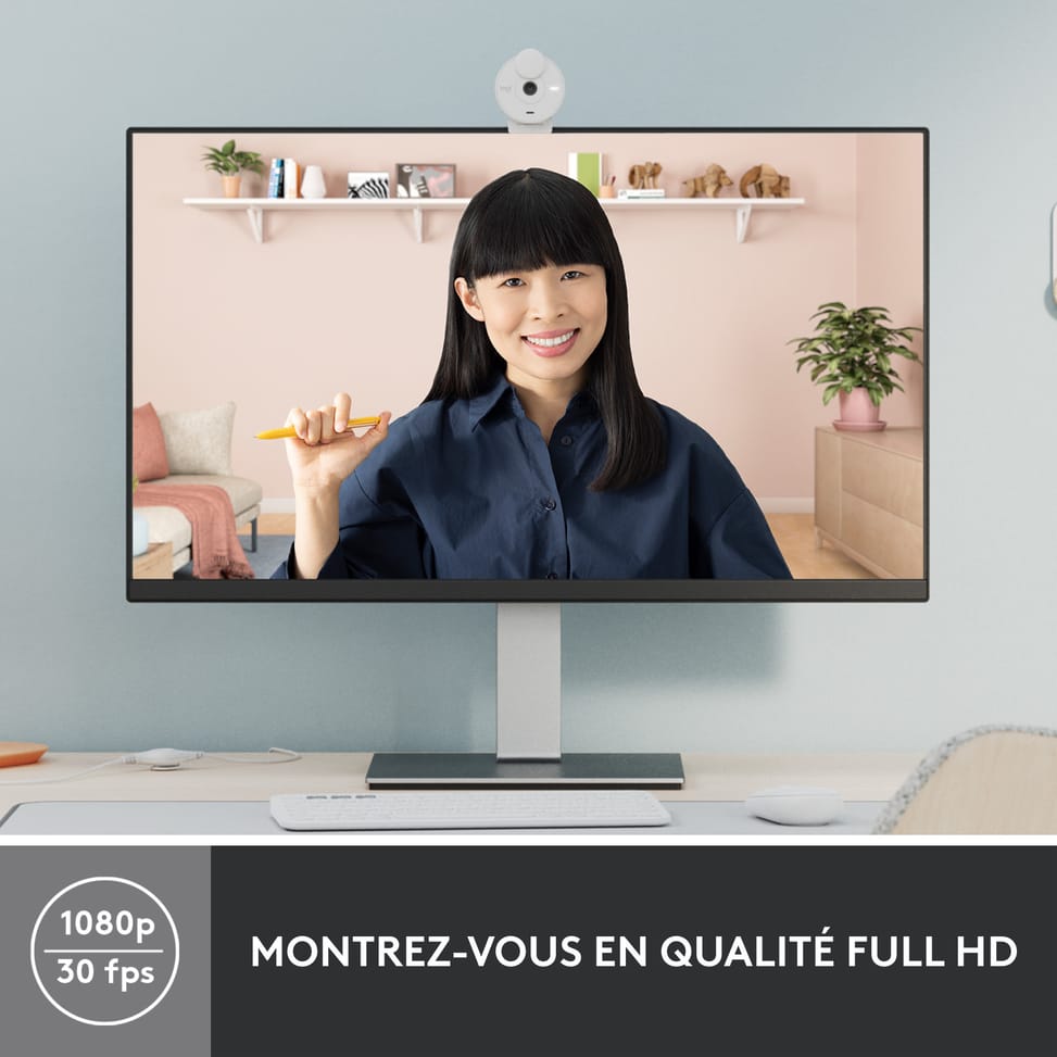 Logitech Brio 300 webcam 2 MP 1920 x 1080 pixels USB-C Blanc (960-001442) — image 8