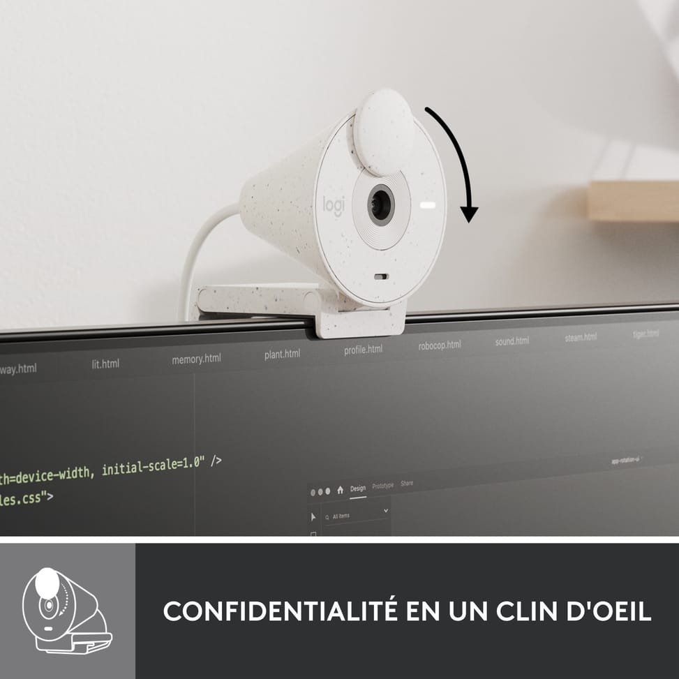Logitech Brio 300 webcam 2 MP 1920 x 1080 pixels USB-C Blanc (960-001442) — image 11