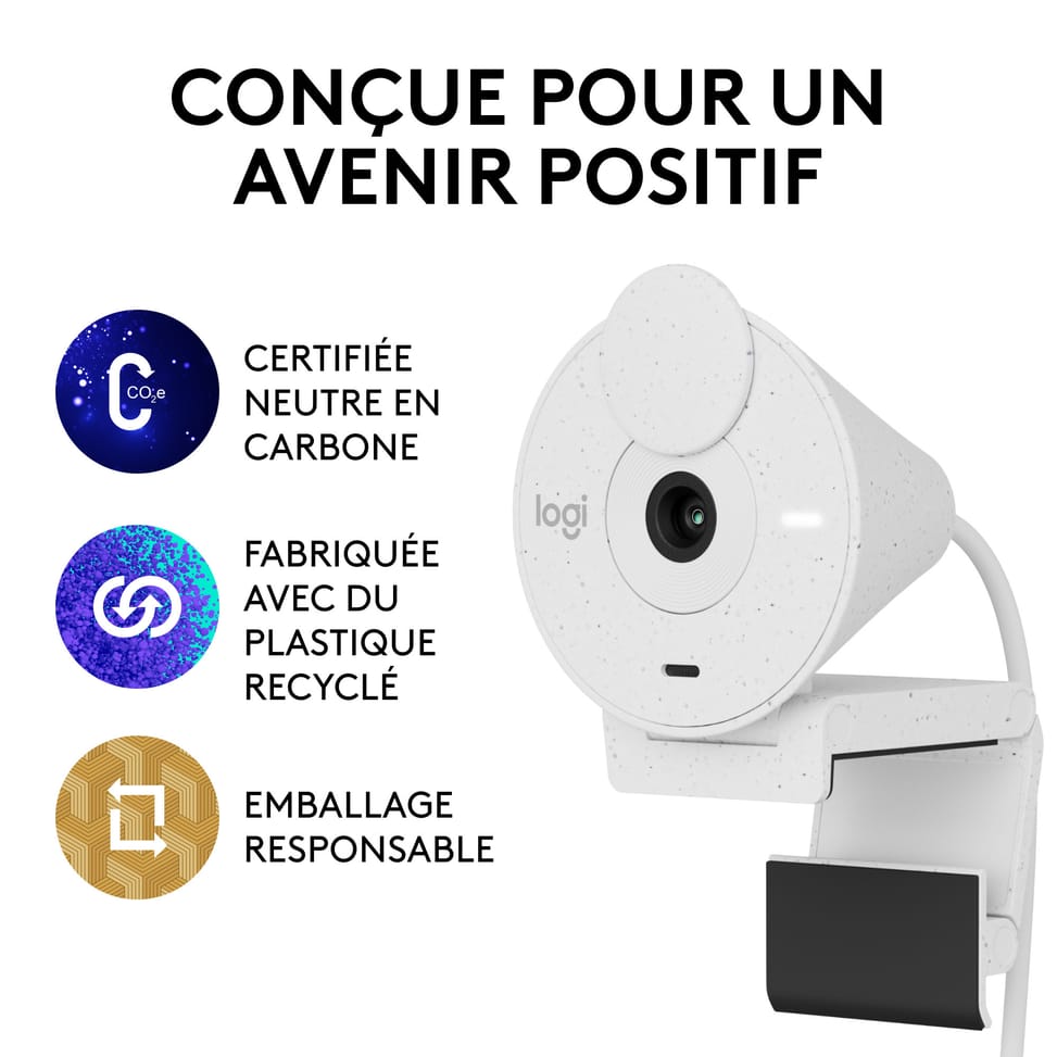 Logitech Brio 300 webcam 2 MP 1920 x 1080 pixels USB-C Blanc (960-001442) — image 14