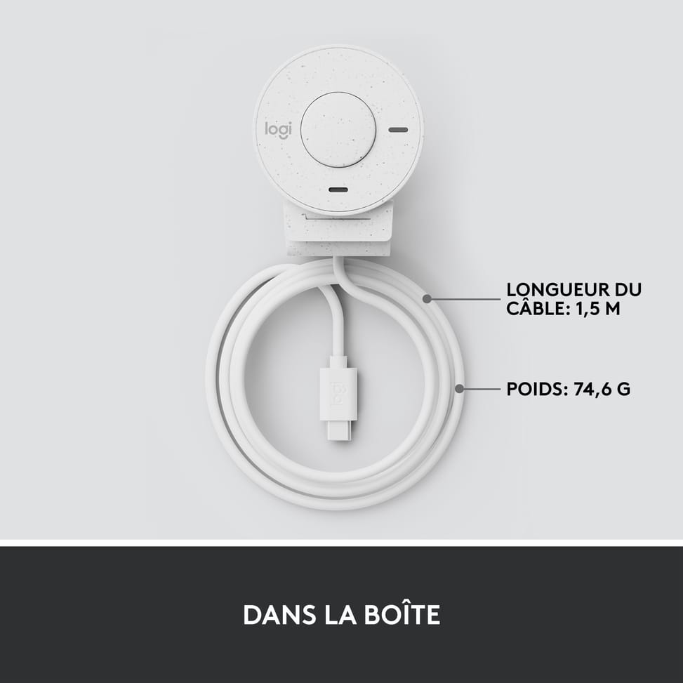 Logitech Brio 300 webcam 2 MP 1920 x 1080 pixels USB-C Blanc (960-001442) — image 15