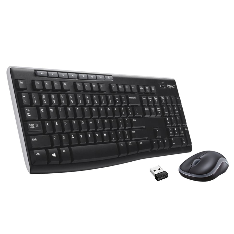 Logitech Wireless Combo MK270 clavier Souris incluse RF sans fil QWERTY US International Noir, Argent (920-004508) — image 1