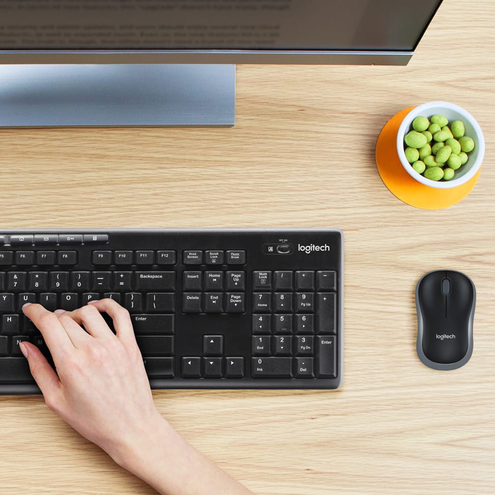 Logitech Wireless Combo MK270 clavier Souris incluse RF sans fil QWERTY US International Noir, Argent (920-004508) — image 2