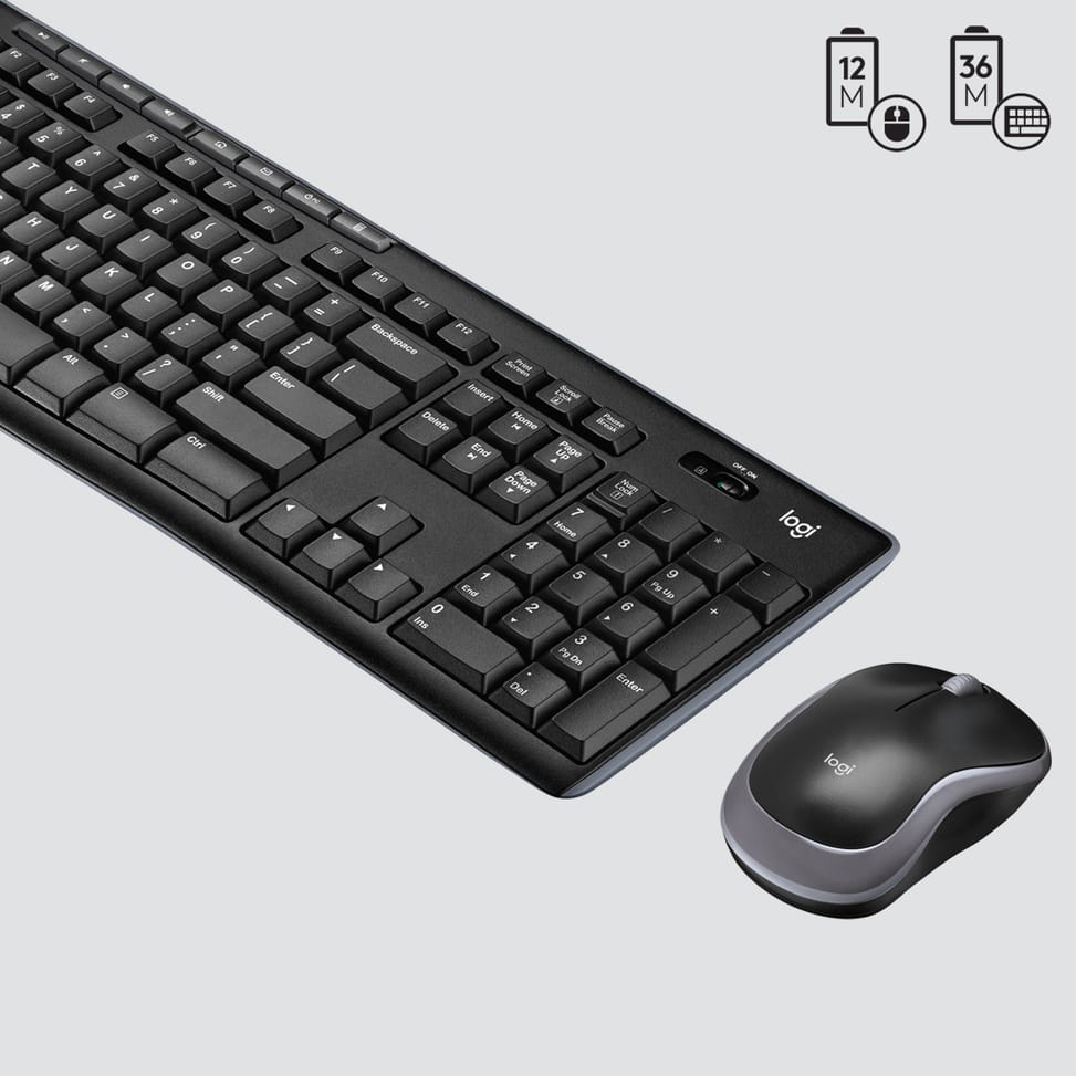 Logitech Wireless Combo MK270 clavier Souris incluse RF sans fil QWERTY US International Noir, Argent (920-004508) — image 5