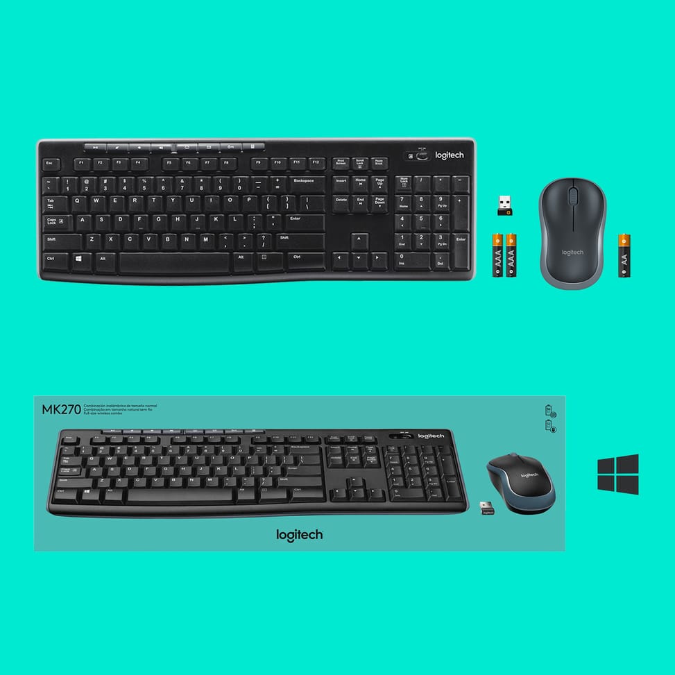 Logitech Wireless Combo MK270 clavier Souris incluse RF sans fil QWERTY US International Noir, Argent (920-004508) — image 9