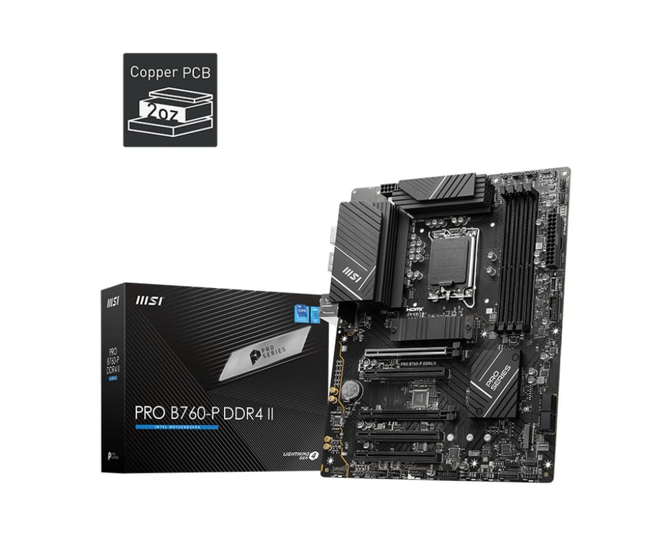 MSI PRO B760-P DDR4 II carte mère Intel B760 LGA 1700 ATX (PRO B760-P DDR4 II) — image 1