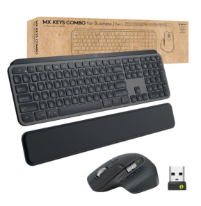 Logitech MX Keys combo for Business Gen 2 clavier Souris incluse RF sans fil + Bluetooth QWERTZ Allemand Graphite (920-010926)