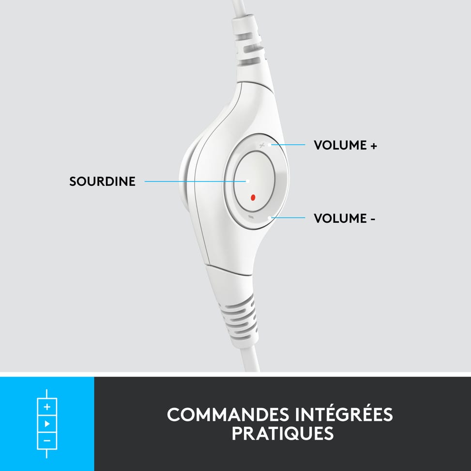 Micro-casque filaire Logitech H390 blanc - USB Type-A (981-001286) — image 10