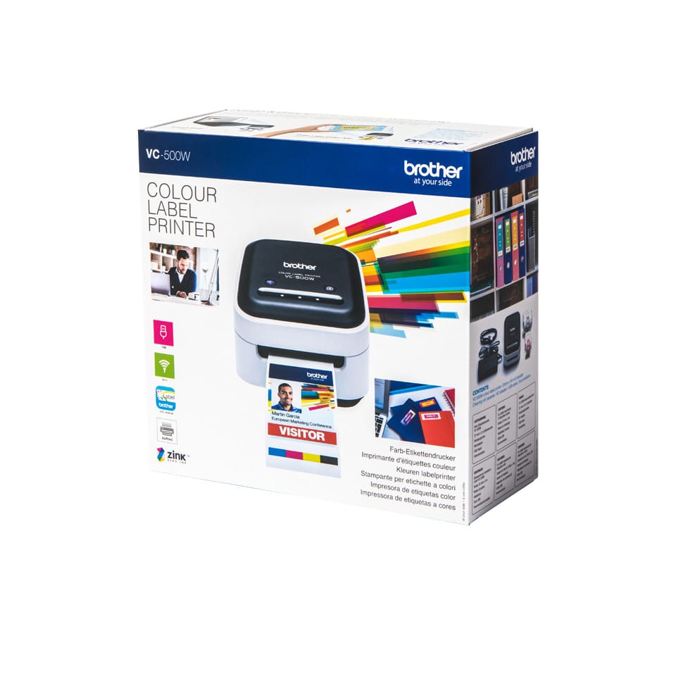 Brother VC-500W imprimante pour étiquettes ZINK (Zero-Ink) Couleur 313 x 313 DPI 8 mm/sec CZ Wifi (VC-500W) — image 4