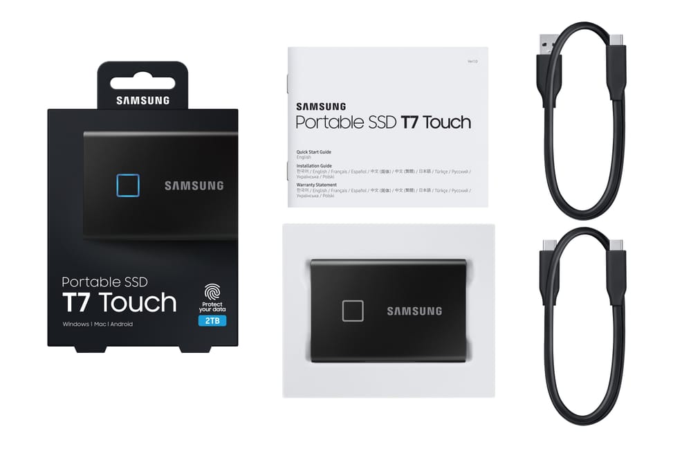 Samsung MU-PC2T0K 2 To Noir Portable SSD T7 Touch USB 3.2, NVMe, 2TB (MU-PC2T0K/WW) — image 18