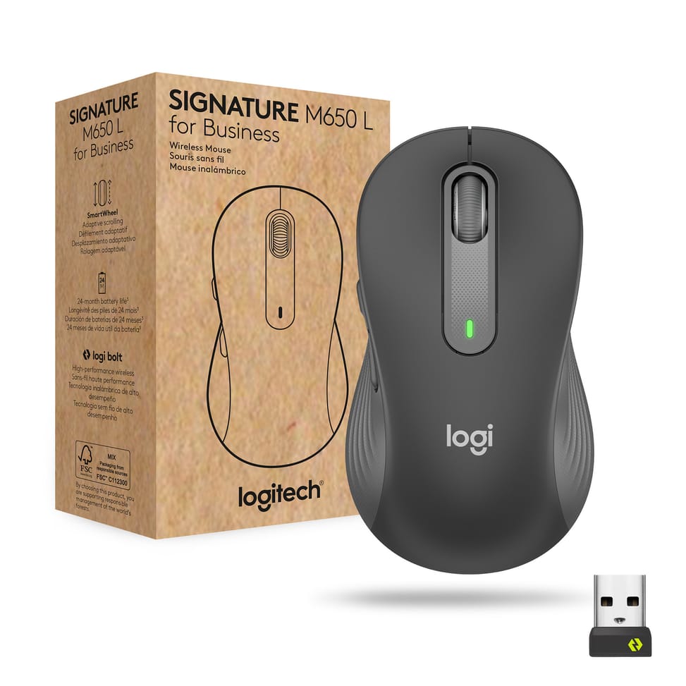 Logitech Signature M650 for Business souris Droitier RF sans fil + Bluetooth Optique 4000 DPI (910-006348) — image 1