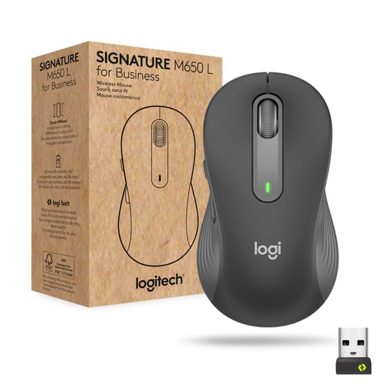 Logitech Signature M650 for Business souris Droitier RF sans fil + Bluetooth Optique 4000 DPI (910-006348)