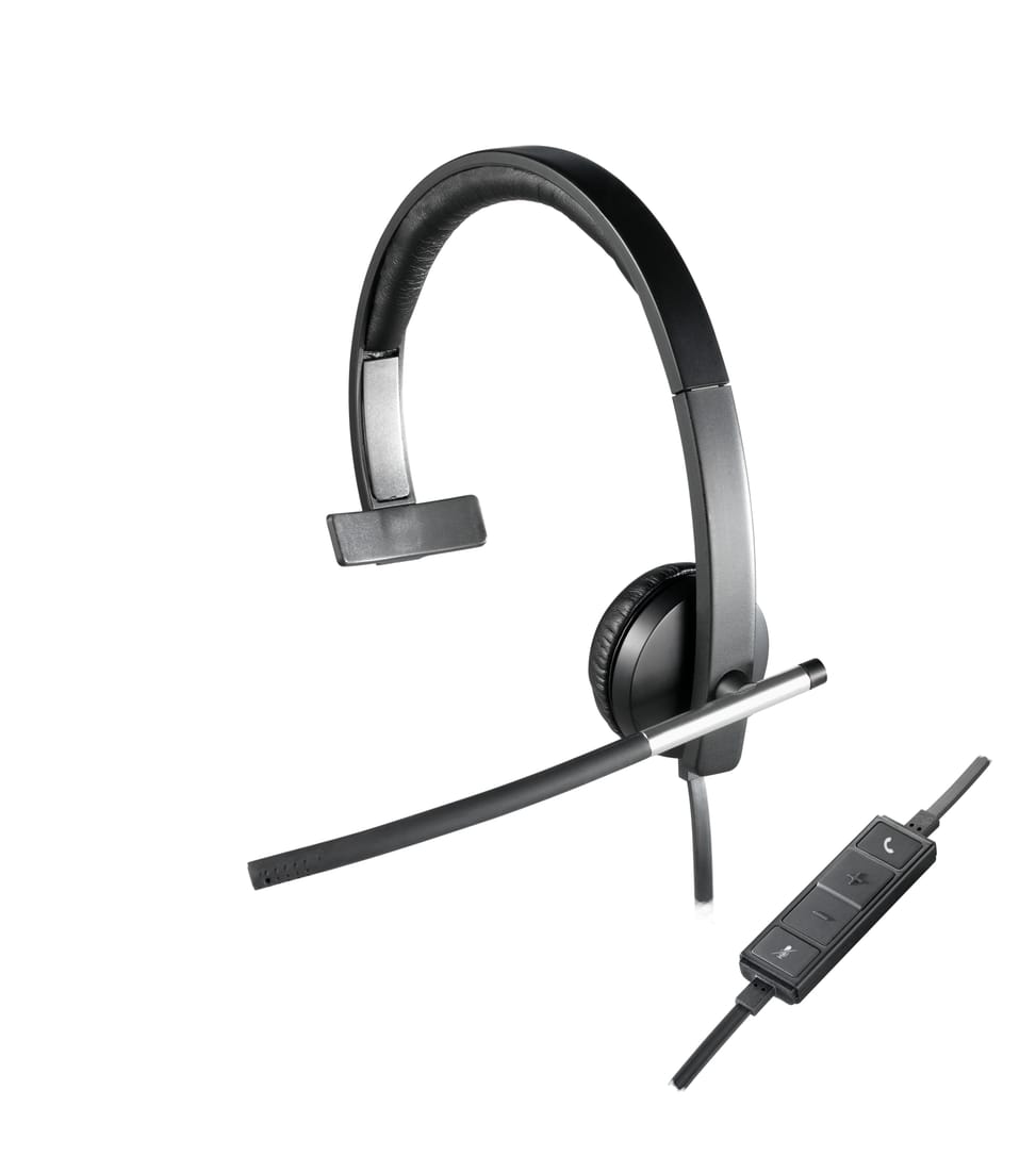 Logitech H650e Casque Avec fil Arceau Bureau/Centre d'appels USB Type-A Noir, Argent (981-000514) — image 1