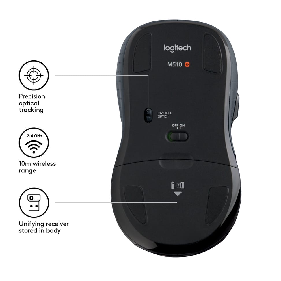Logitech M510 souris RF sans fil Laser (910-001826) — image 6