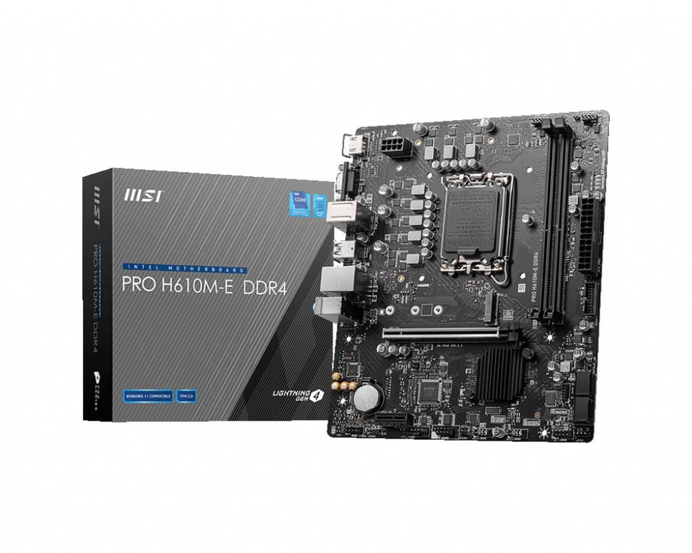 MSI PRO H610M-E DDR4 carte mère Intel H610 LGA 1700 micro ATX (PRO H610M-E DDR4) — image 1