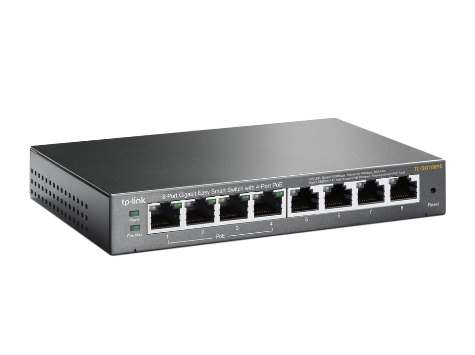 TP-Link TL-SG108PE Géré L2 Gigabit Ethernet (10/100/1000) Connexion Ethernet, supportant l'alimentation via ce port (PoE) Noir — image 2