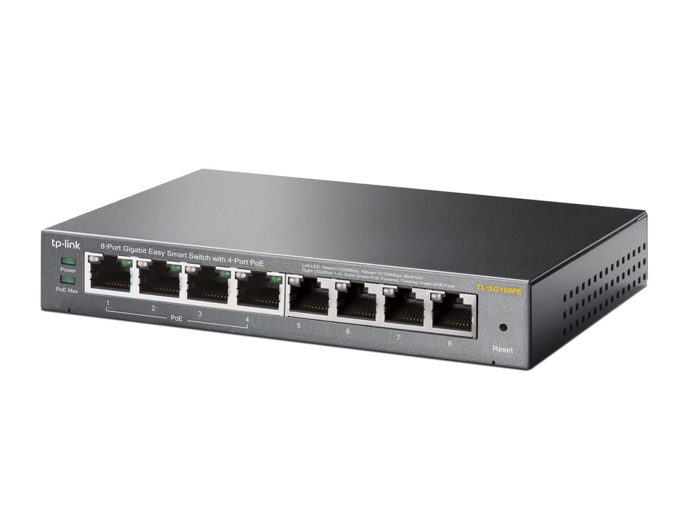 TP-Link TL-SG108PE Géré L2 Gigabit Ethernet (10/100/1000) Connexion Ethernet, supportant l'alimentation via ce port (PoE) Noir — image 3
