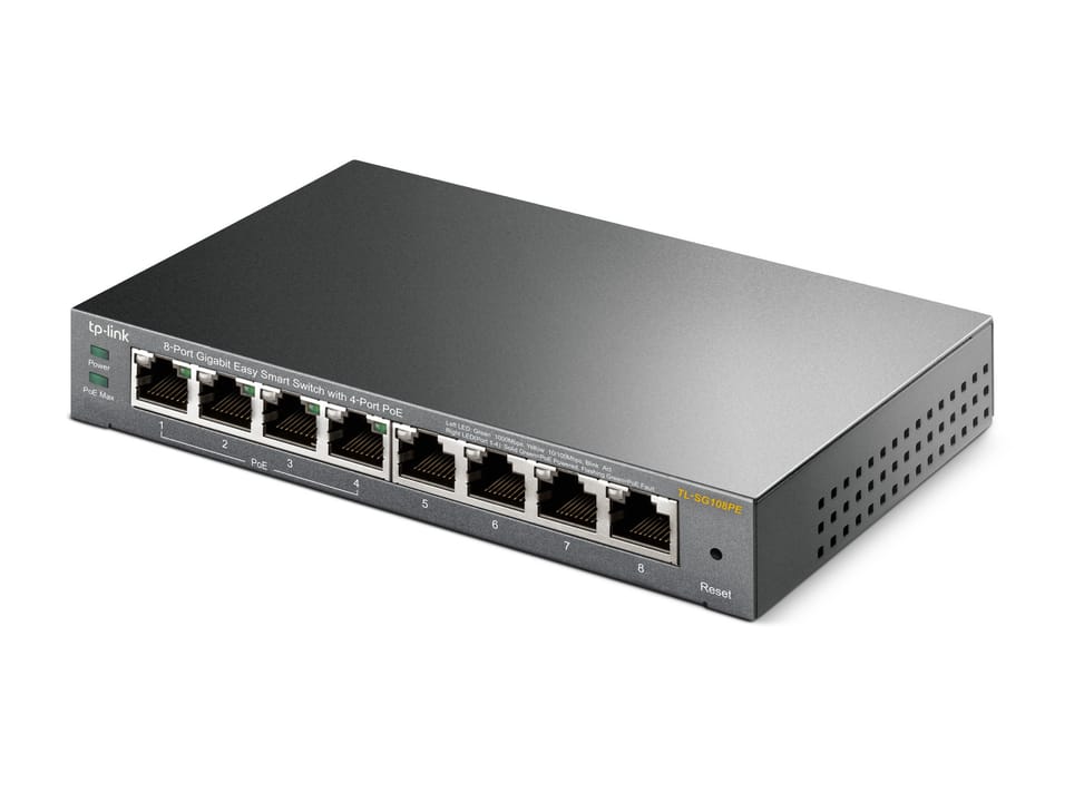 TP-Link TL-SG108PE Géré L2 Gigabit Ethernet (10/100/1000) Connexion Ethernet, supportant l'alimentation via ce port (PoE) Noir — image 4