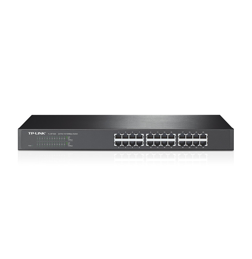 TP-Link TL-SF1024 Non-géré Fast Ethernet (10/100) 1U Noir (TL-SF1024 V9)